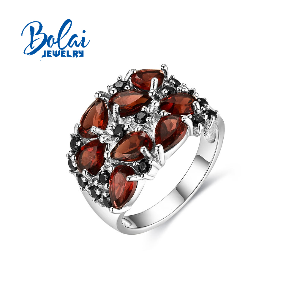 Birthstone Ring Set - Simple Designed Natural Garnet January Birthstone