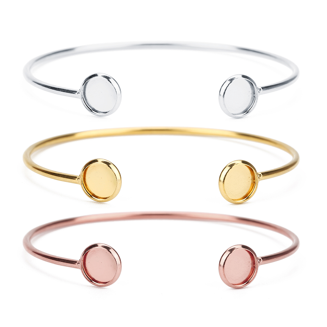 Cuff Bangle Bracelet - 16.6cm Stainless Steel Bracelet Base Fit