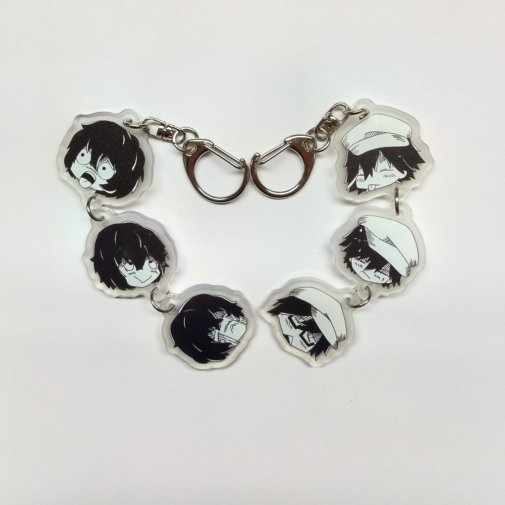 Mens Dog Tag Necklace - Anime Keychain tray Dogs Arcylic sushi