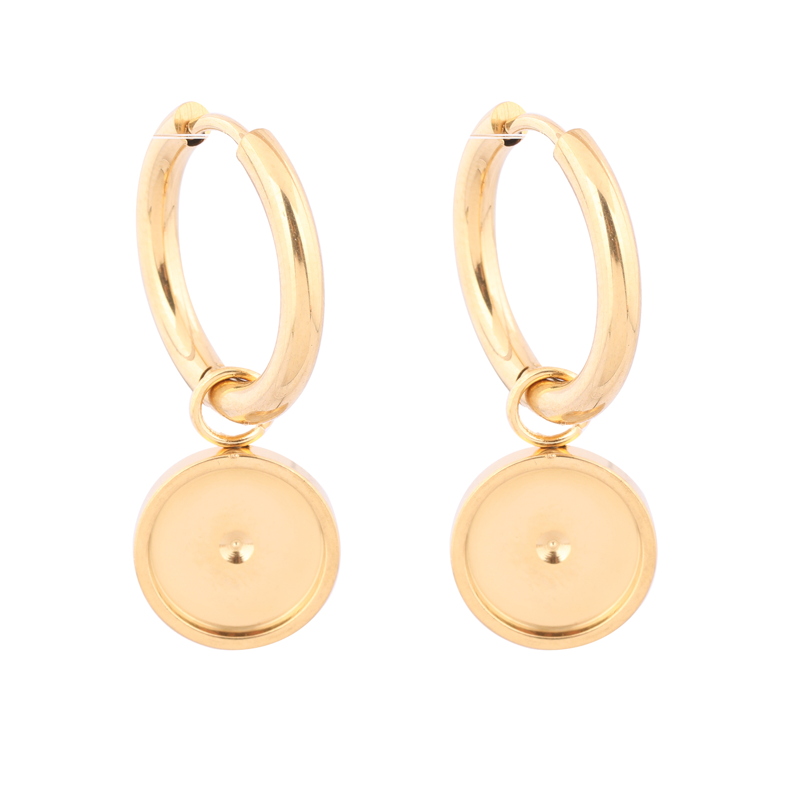 Gold Plated Ring - 6pcs Stainless Steel Gold Plated Hoop