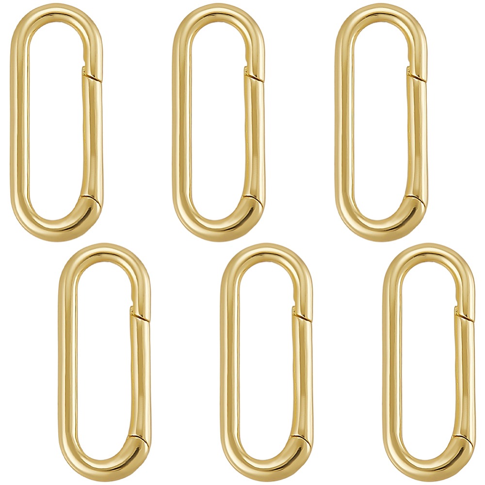 6Pcs Brass Spring Gate Rings L - Gold Plated Ring recension och pris