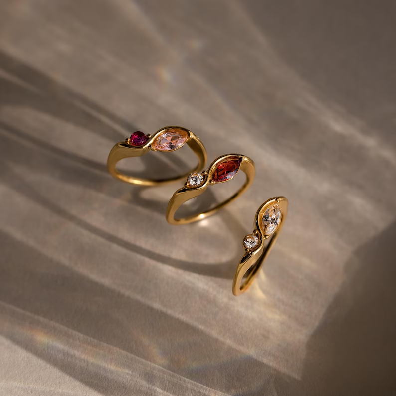 DOREMI Waterproof Tarnish Resi - Birthstone Ring Set recension och pris