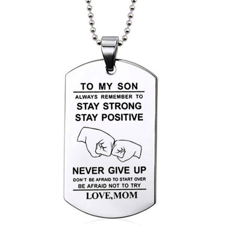 To My Son Inspirational Neckla - Mens Dog Tag Necklace recension och pris