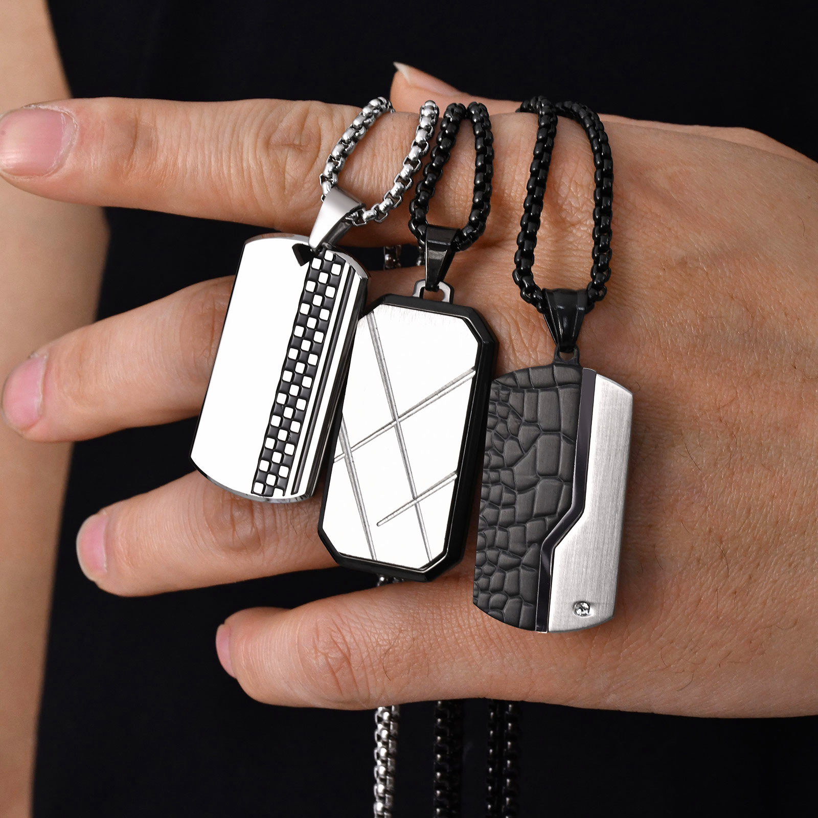 Stylish Mens Pendant Necklace, - Mens Dog Tag Necklace recension och pris