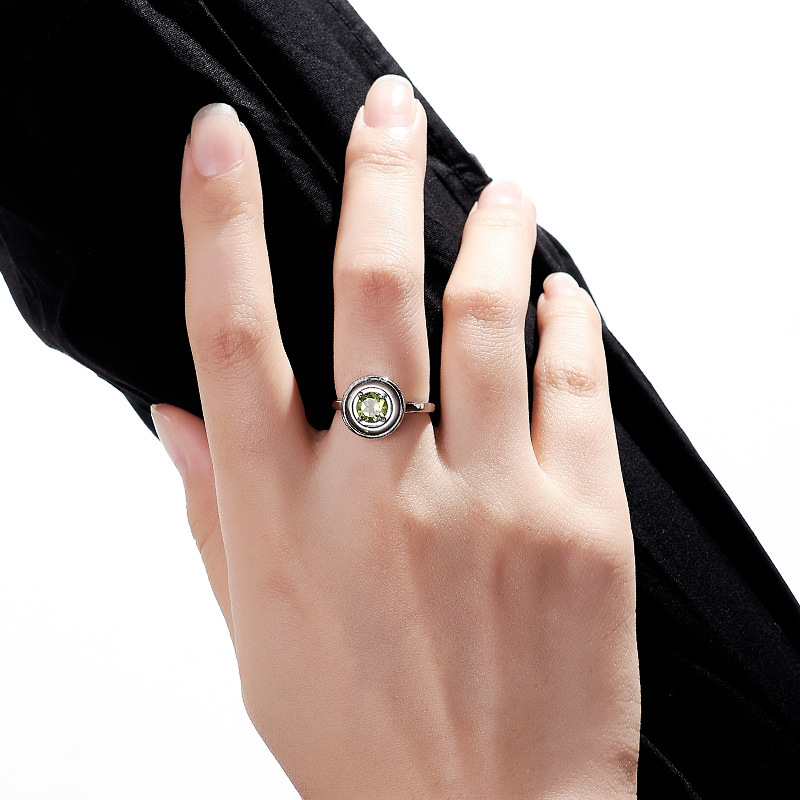 GEEZENCA 925 Sterling Silver P - Birthstone Ring Set recension och pris