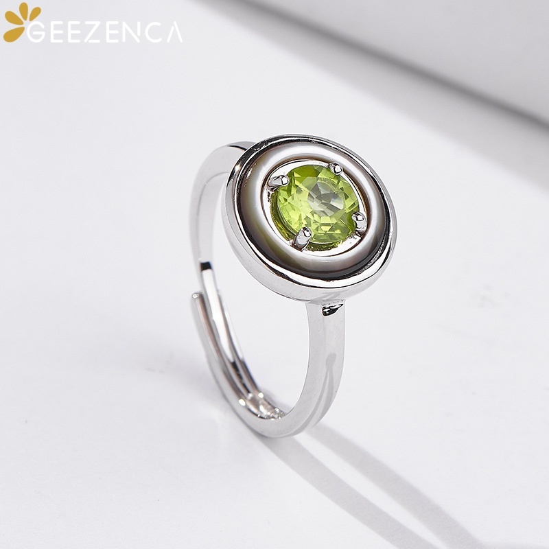 GEEZENCA 925 Sterling Silver P - Birthstone Ring Set recension och pris