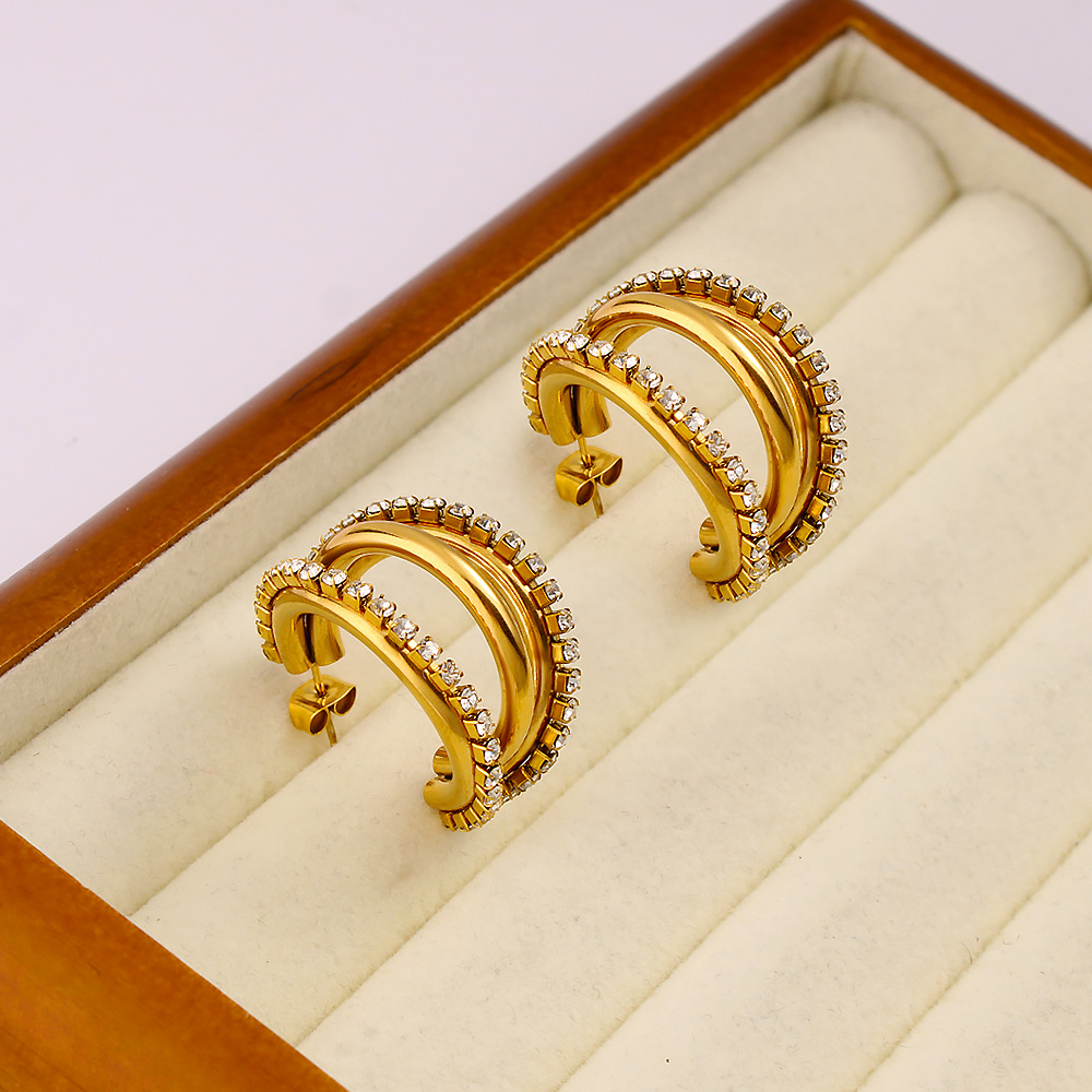 DIY accessories Exquisite C-sh - Diamond Stud Earrings recension och pris