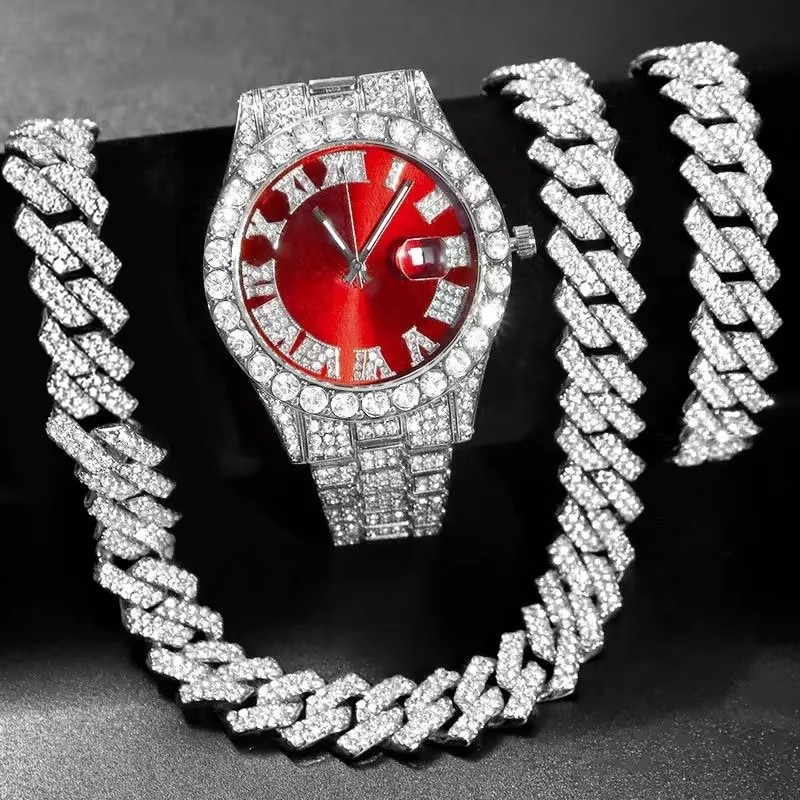 3/4PCS Hip Hop Iced Out Men's  - Icebox Jewelry Watches recension och pris