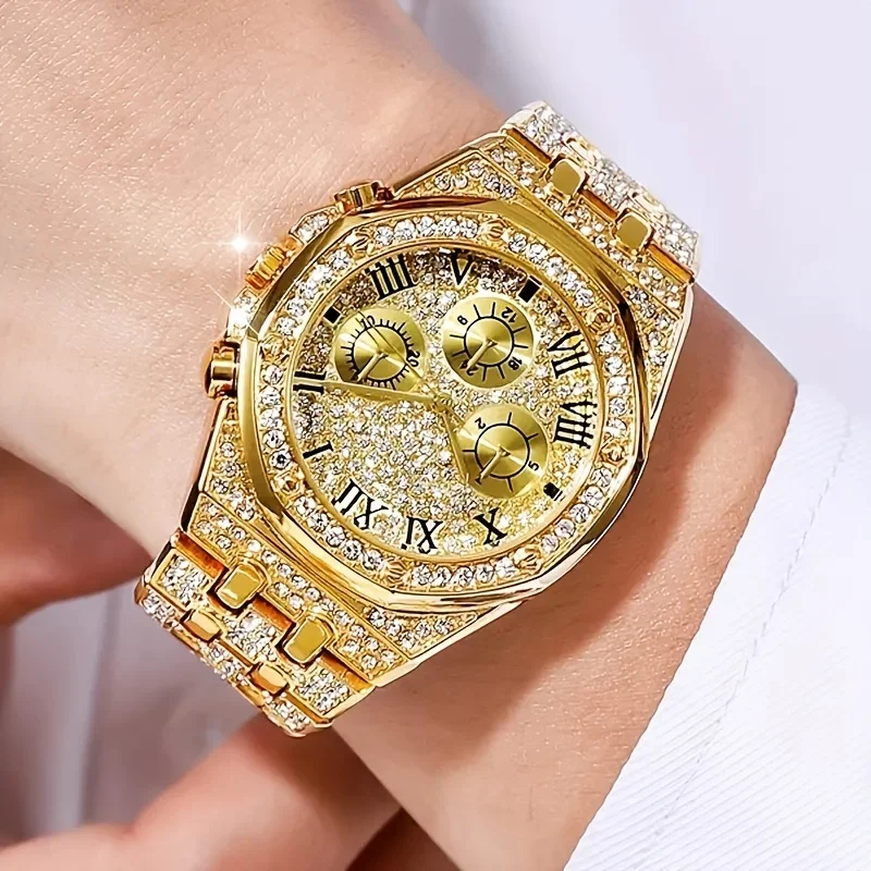 Luxury Octagonal Bezel Iced Qu - Icebox Jewelry Watches recension och pris