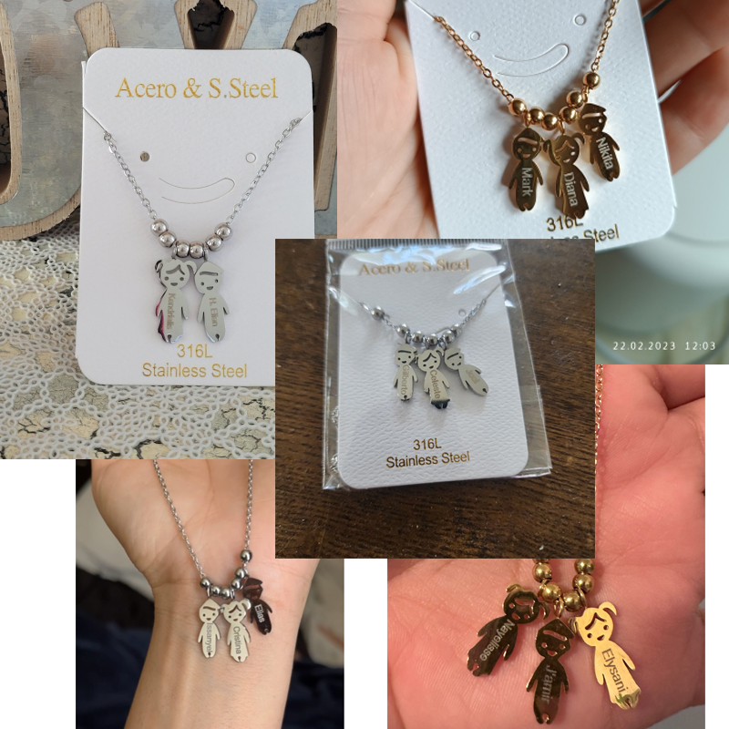 Personalised Boy Girl Pendant  - Engraved Name Necklace recension och pris