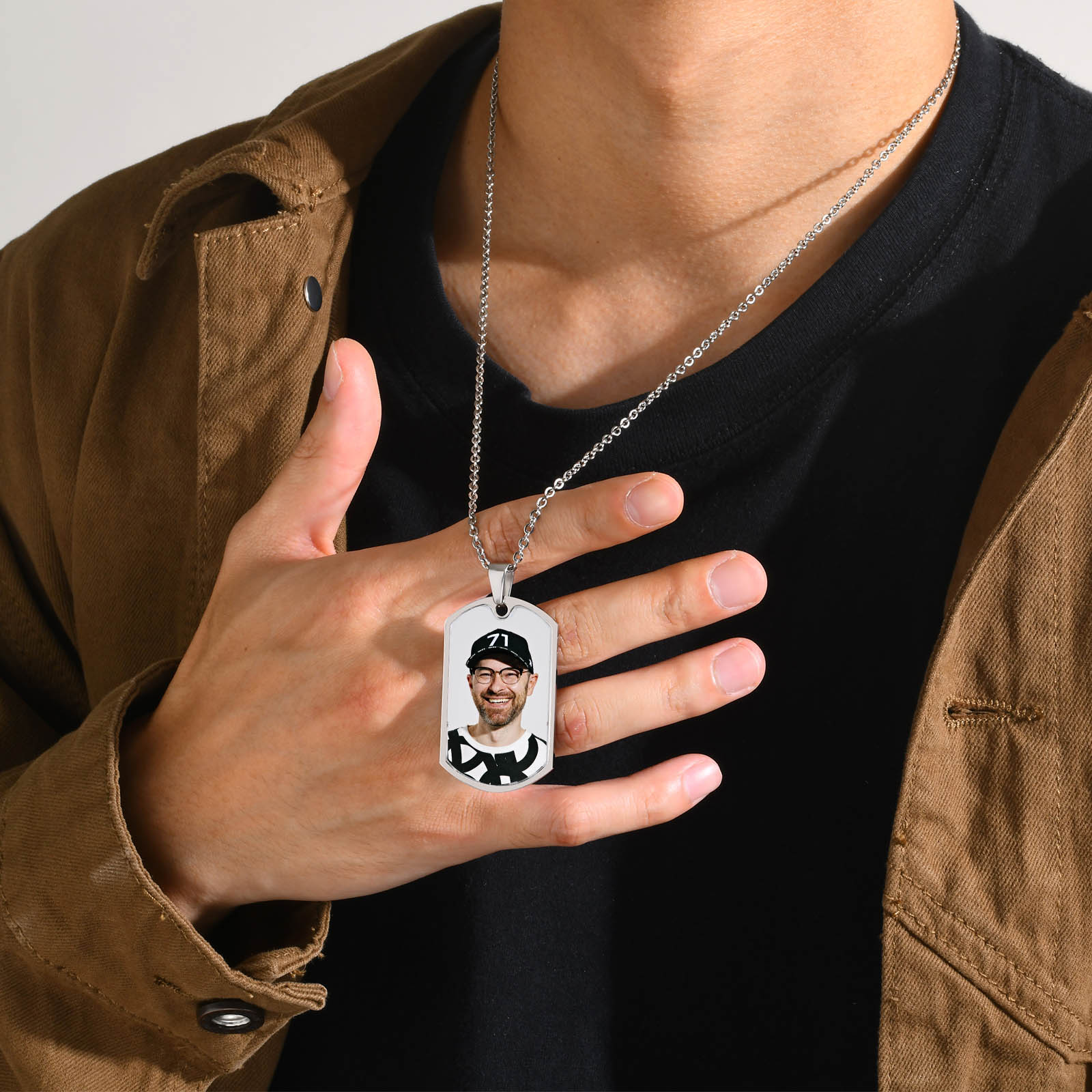 Vnox Free Custom Photos Words  - Mens Dog Tag Necklace recension och pris