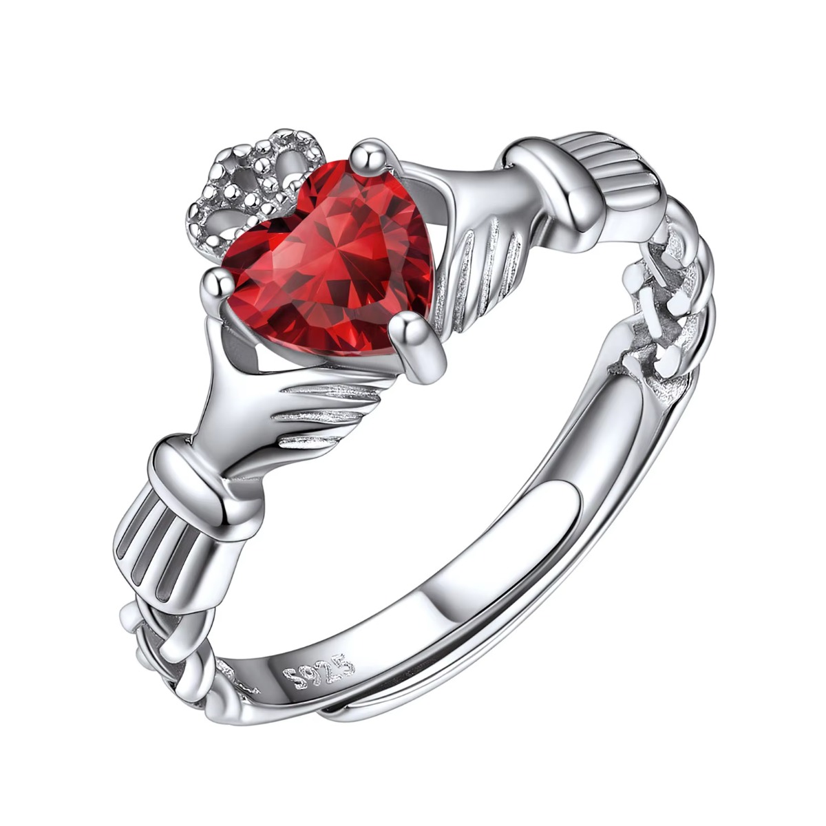 U7 3mm 925 Silver Claddagh Rin - Birthstone Ring Set recension och pris