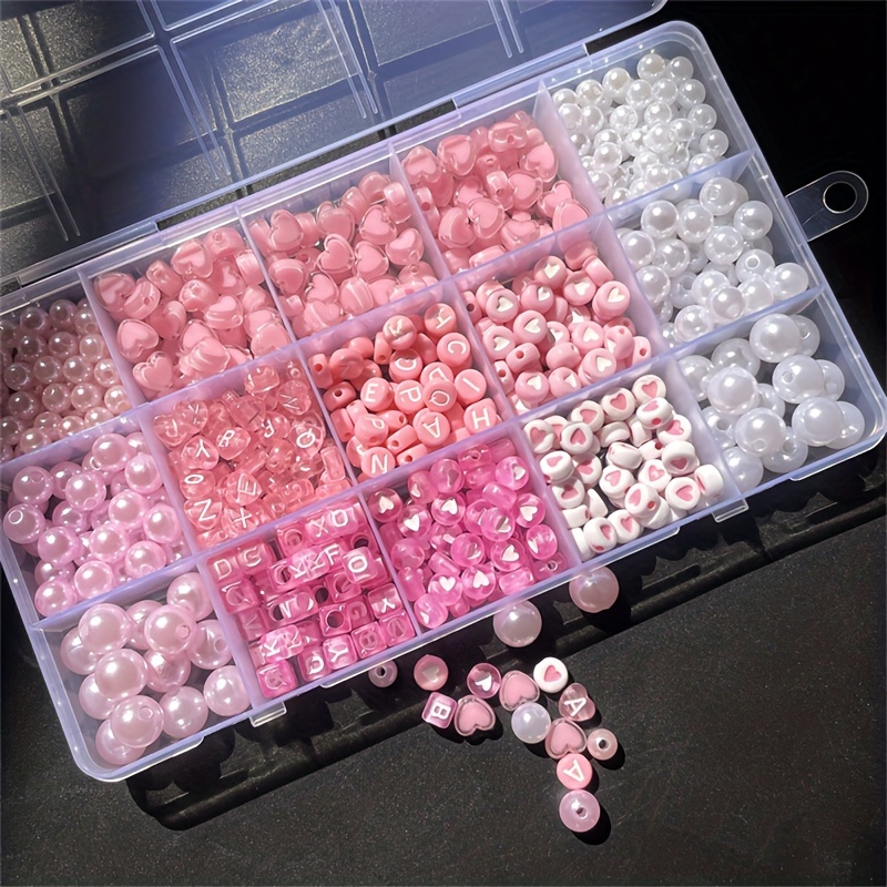 10-piece pink alphabet box, ac - Charm Bracelet Beads recension och pris