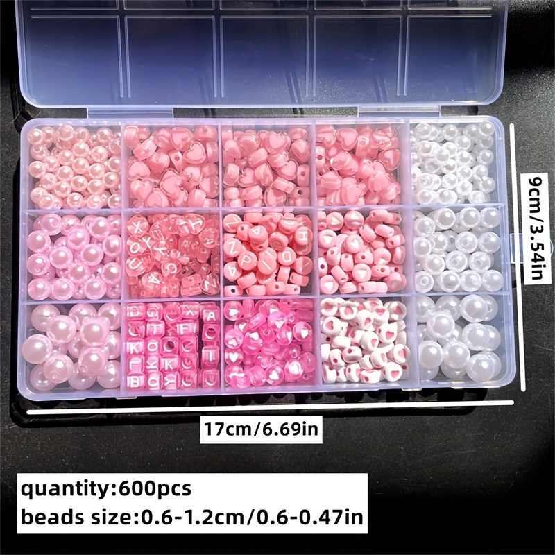 10-piece pink alphabet box, ac - Charm Bracelet Beads recension och pris