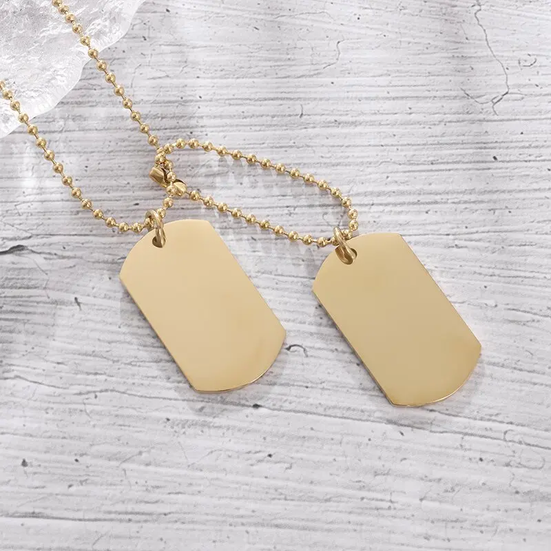 Simple Stainless Steel Double  - Mens Dog Tag Necklace recension och pris