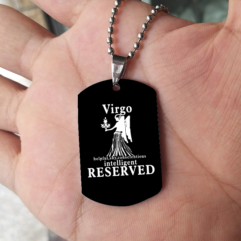 12 Zodiac Signs Necklace For M - Mens Dog Tag Necklace recension och pris