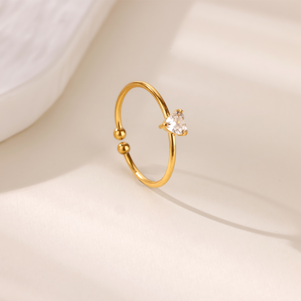 12 Birthstone Zirconia Heart R - Birthstone Ring Set recension och pris