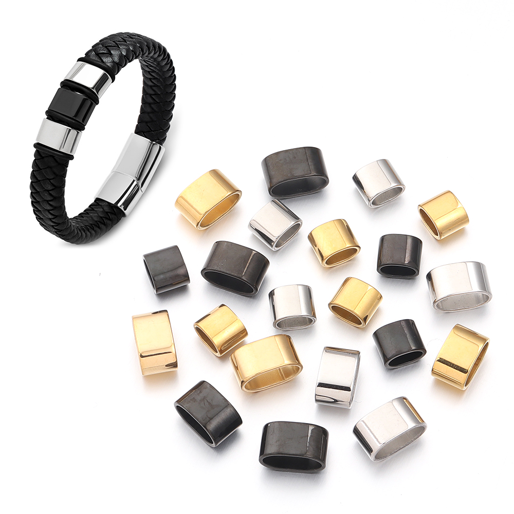 6pcs Flat Stainless Steel Tube - Charm Bracelet Beads recension och pris