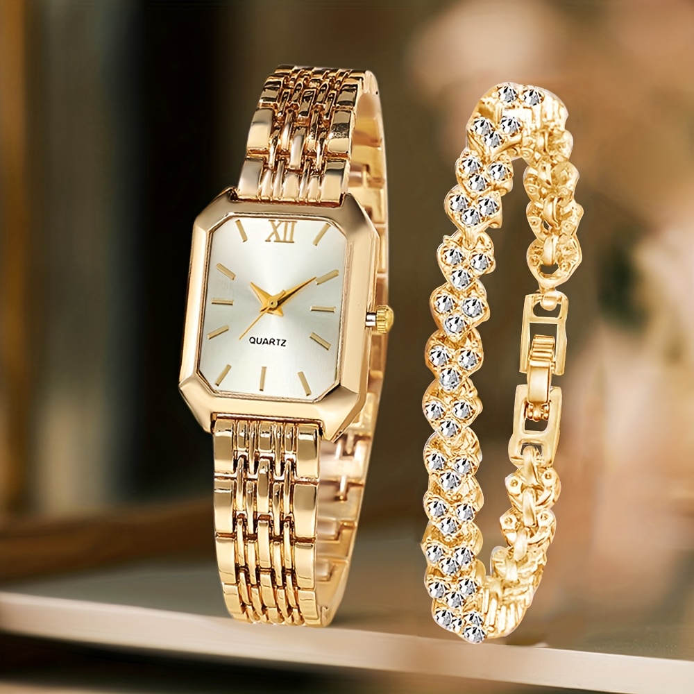 2PCS Fashion Rectangle Women Q - Jewelry Watches For Women recension och pris