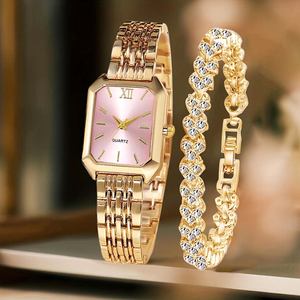 2PCS Fashion Rectangle Women Q - Jewelry Watches For Women recension och pris