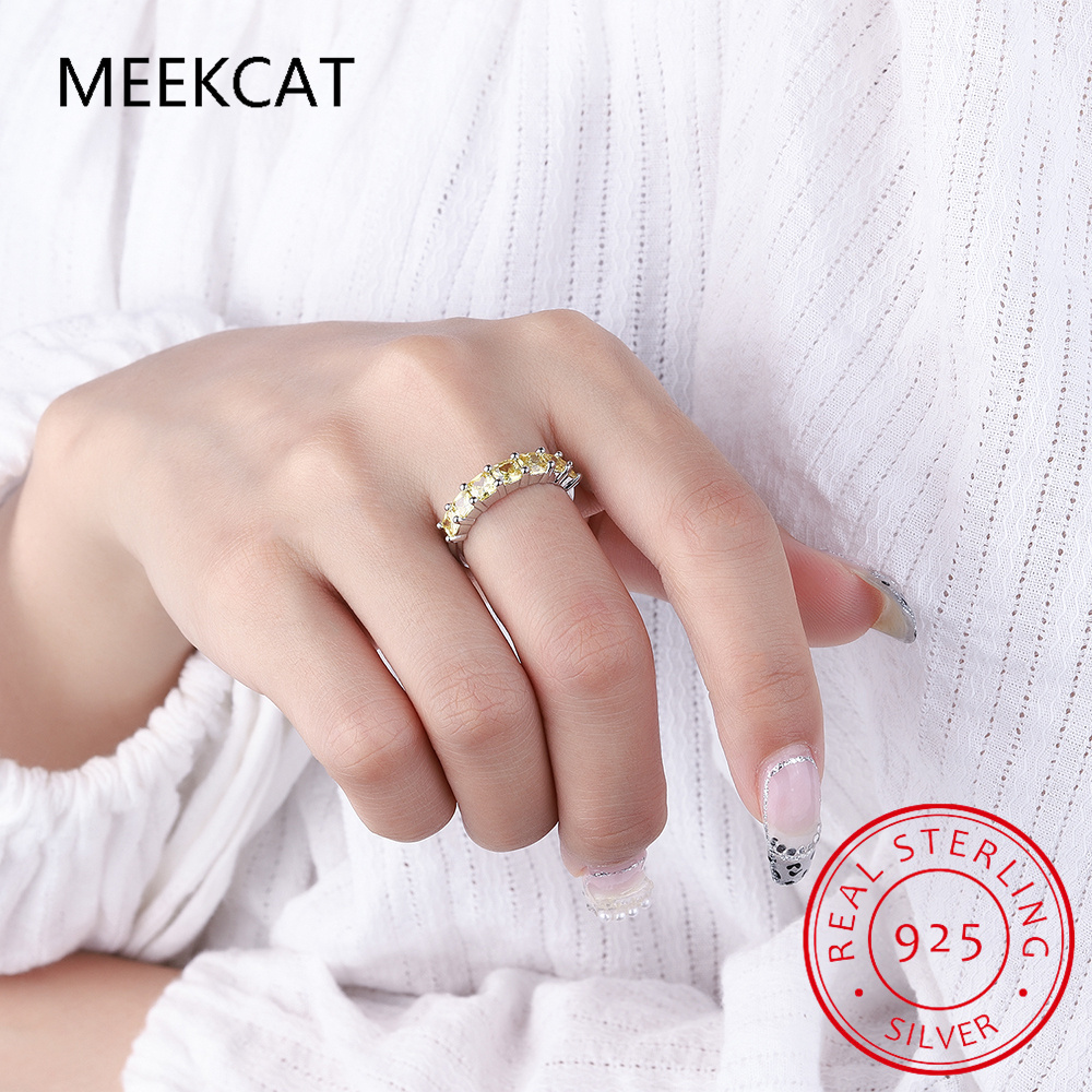 Princess Cut Natural Yellow Ci - Birthstone Ring Set recension och pris