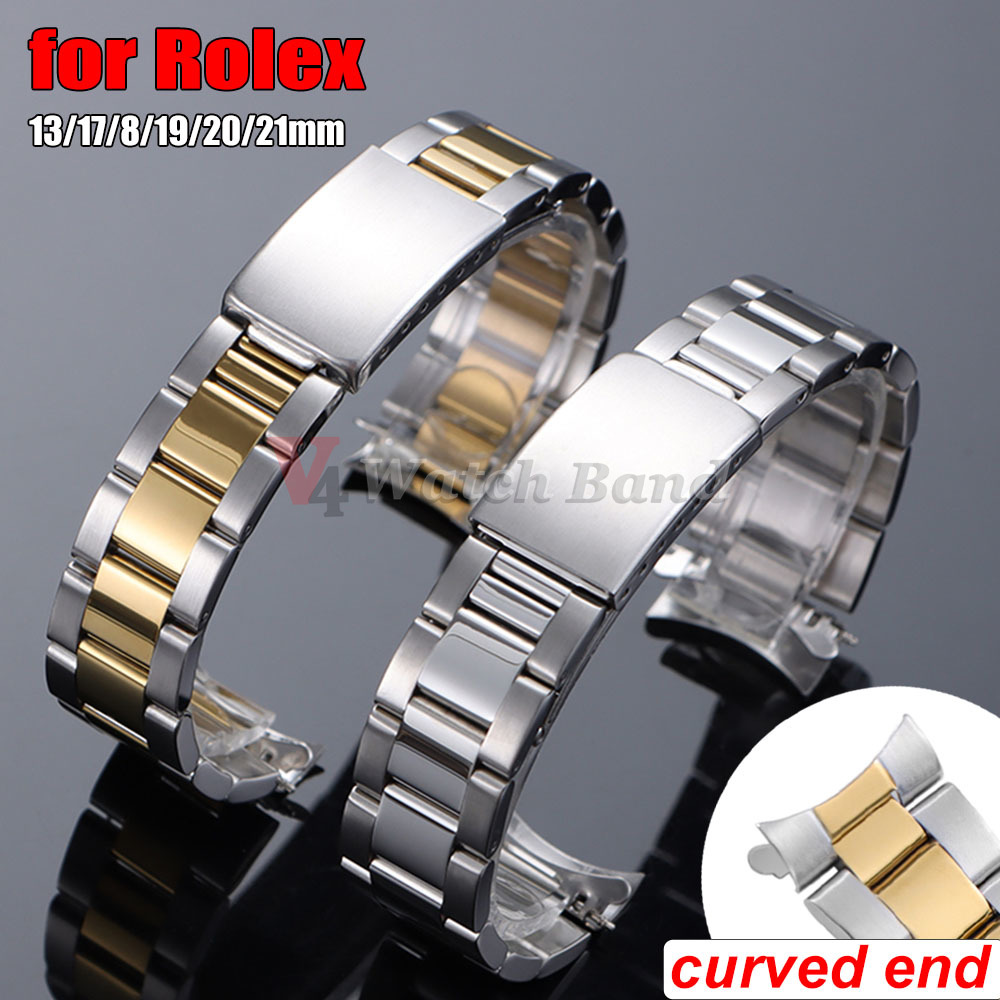 Curved End Metal Strap for Rol - Jewelry Rolex Watches recension och pris