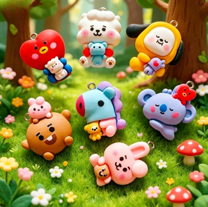 7pcs BT21 Resin Cartoon Charm  - Charm Bracelet Beads recension och pris