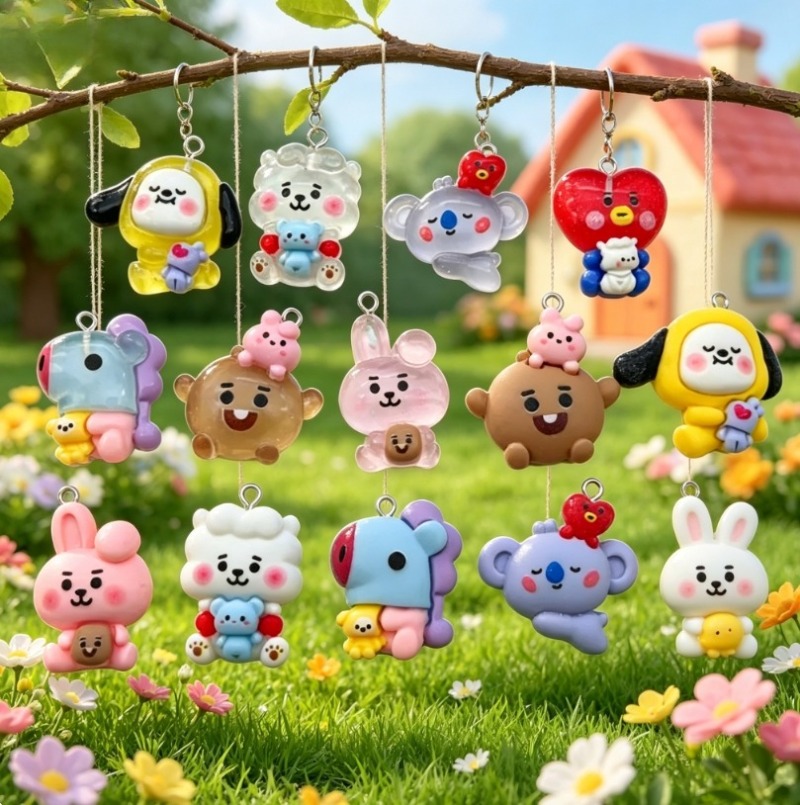 7pcs BT21 Resin Cartoon Charm  - Charm Bracelet Beads recension och pris