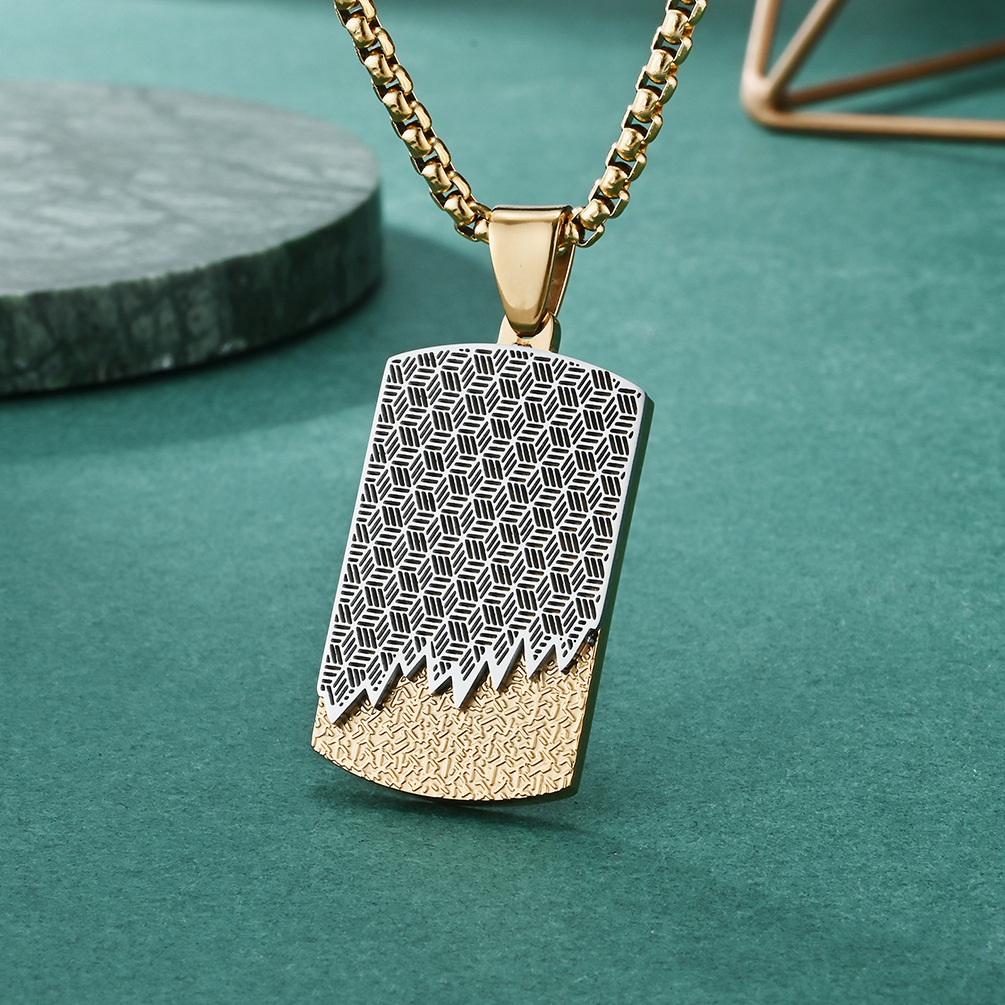 Men's Stainless Steel Two Colo - Mens Dog Tag Necklace recension och pris