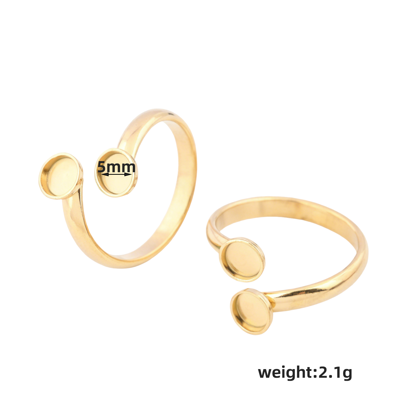 10pcs Stainless Steel Adjustab - Gold Plated Ring recension och pris