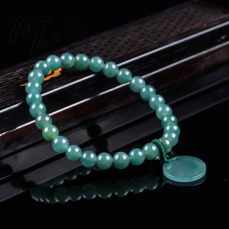 Natural Jadeite Blue Water Not - Charm Bracelet Beads recension och pris