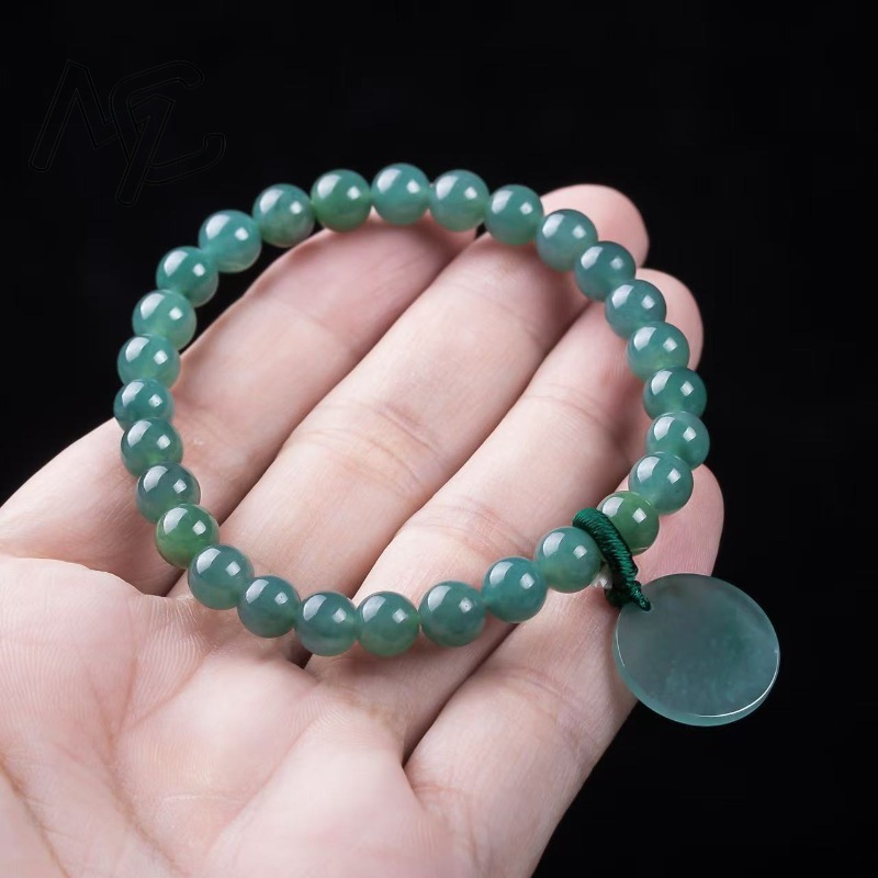 Natural Jadeite Blue Water Not - Charm Bracelet Beads recension och pris