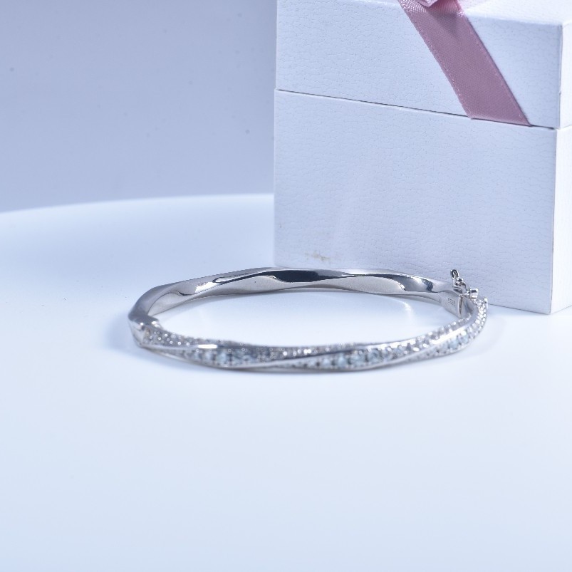 s925 Sterling Silver Bangle fo - Cuff Bangle Bracelet recension och pris