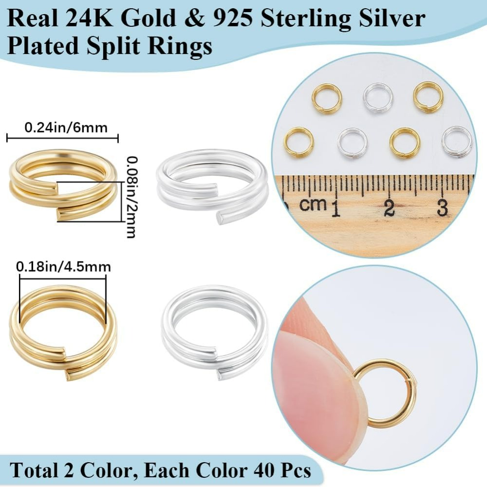 1 Box 80Pcs Split Jump Ring 24 - Gold Plated Ring recension och pris