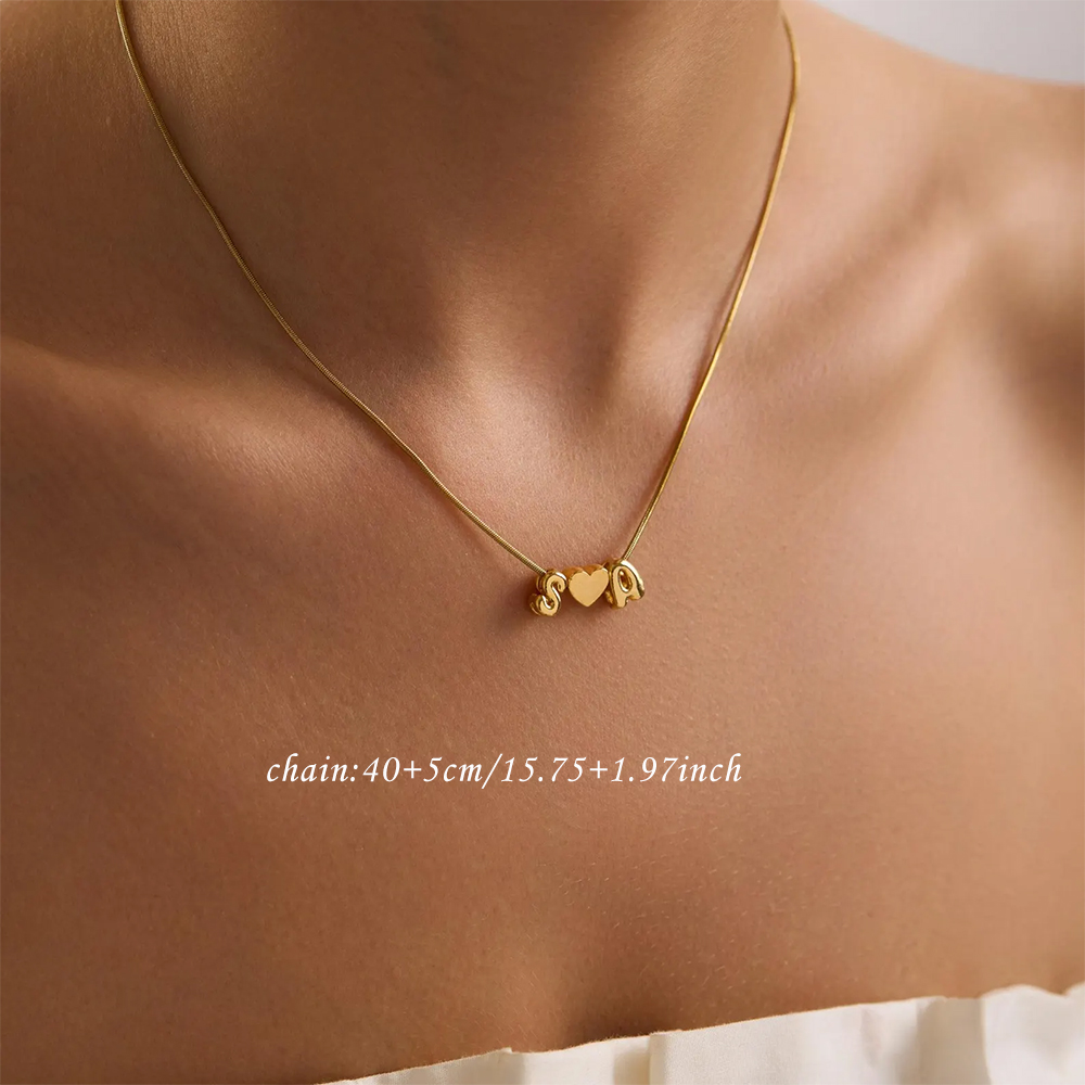 Custom Two Initial Name 3d Bub - Engraved Name Necklace recension och pris