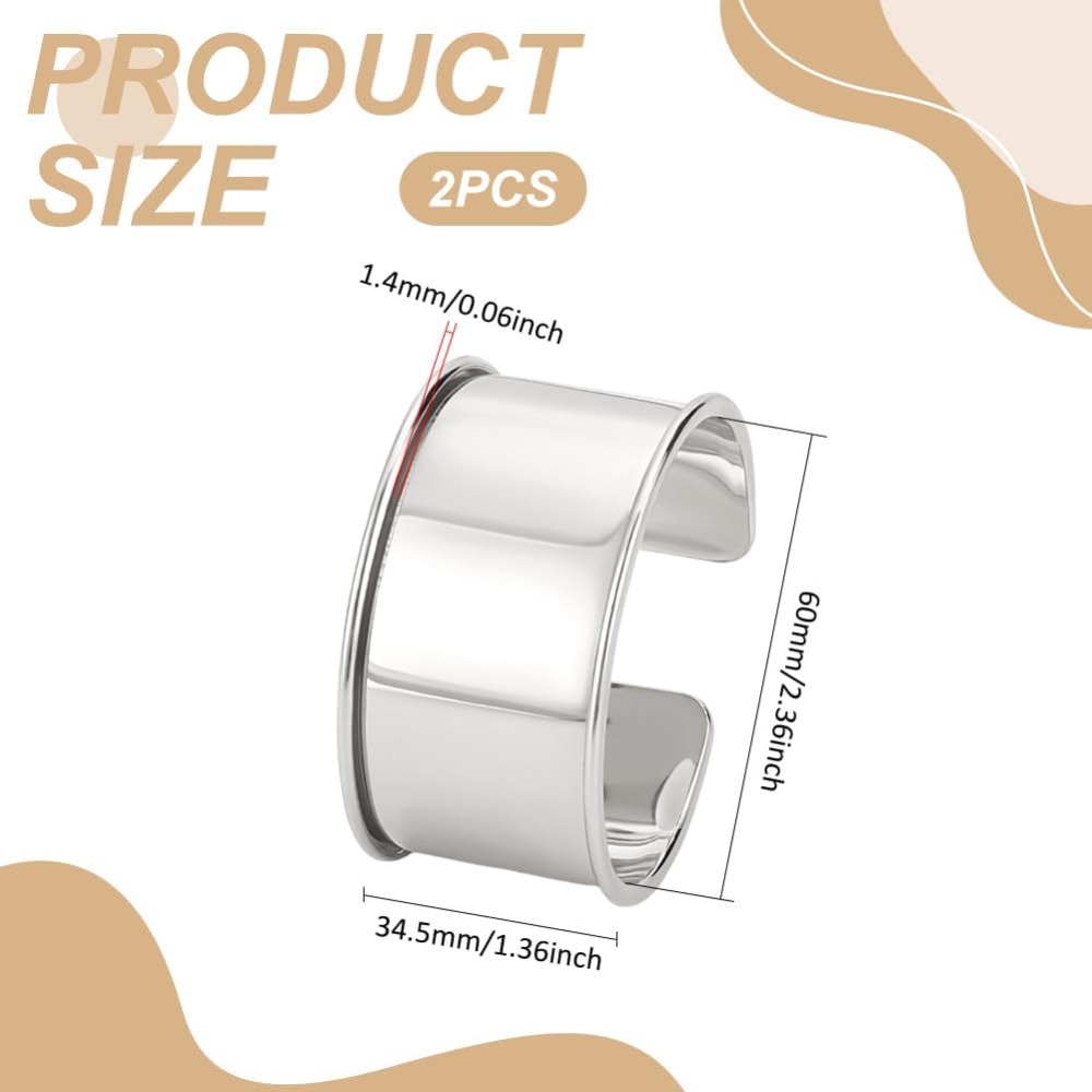 2pcs Platinum Grooved Bangles  - Cuff Bangle Bracelet recension och pris