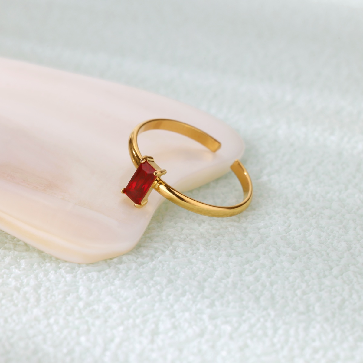 Purple Zircon Square Rings For - Birthstone Ring Set recension och pris