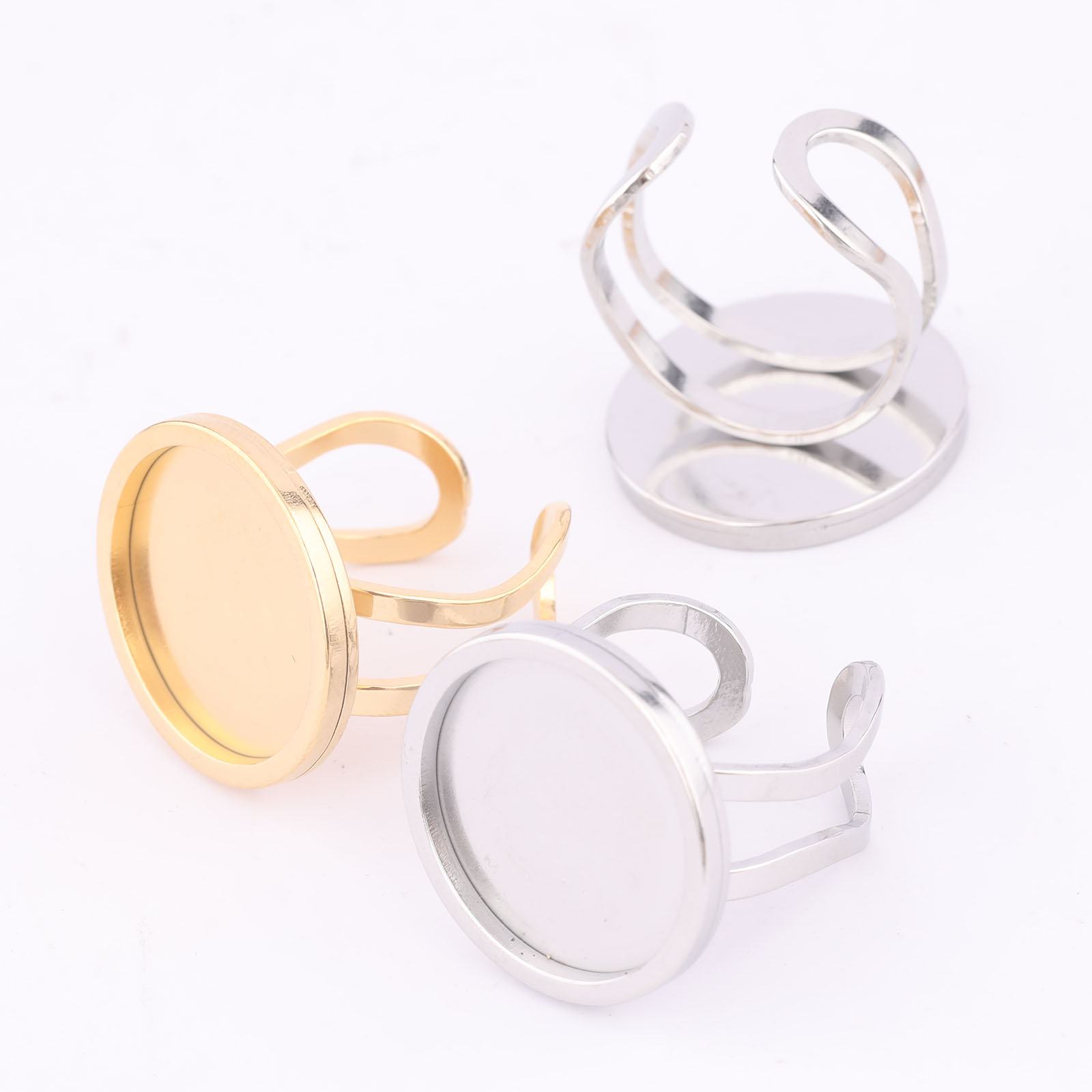 5pcs 18mm Round Cabochon Ring  - Gold Plated Ring recension och pris