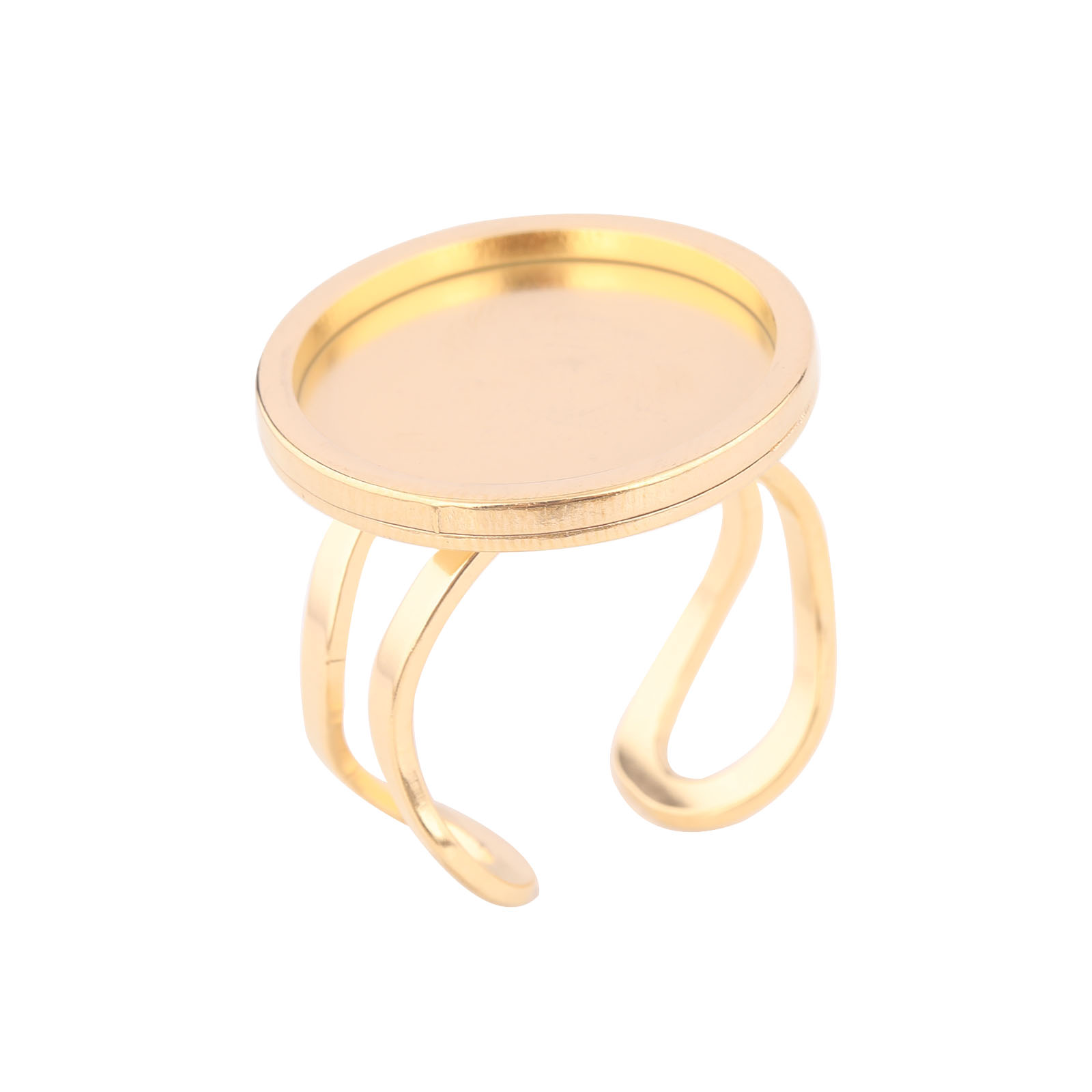 5pcs 18mm Round Cabochon Ring  - Gold Plated Ring recension och pris