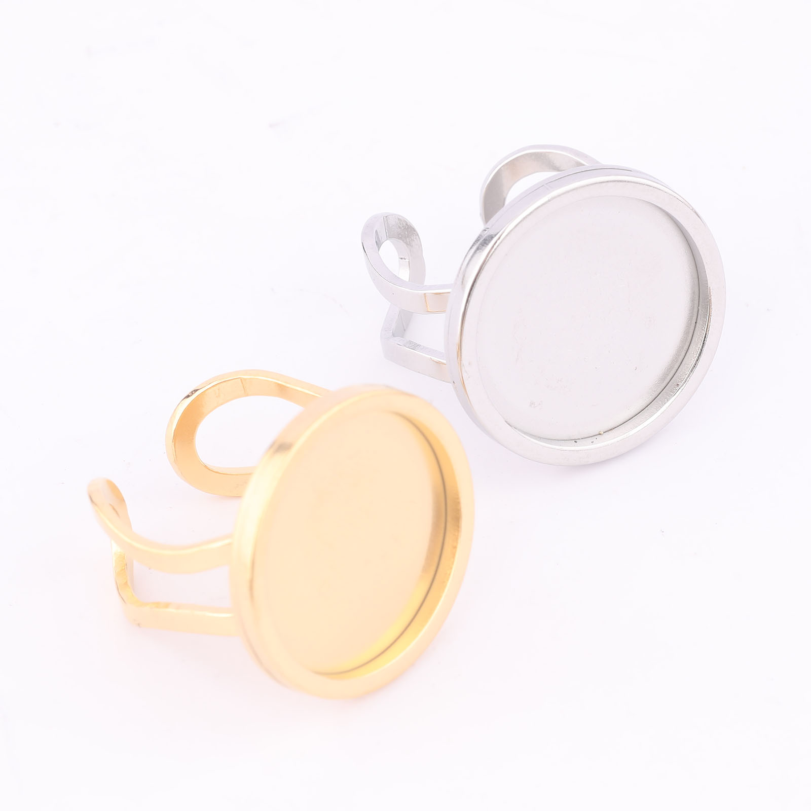5pcs 18mm Round Cabochon Ring  - Gold Plated Ring recension och pris