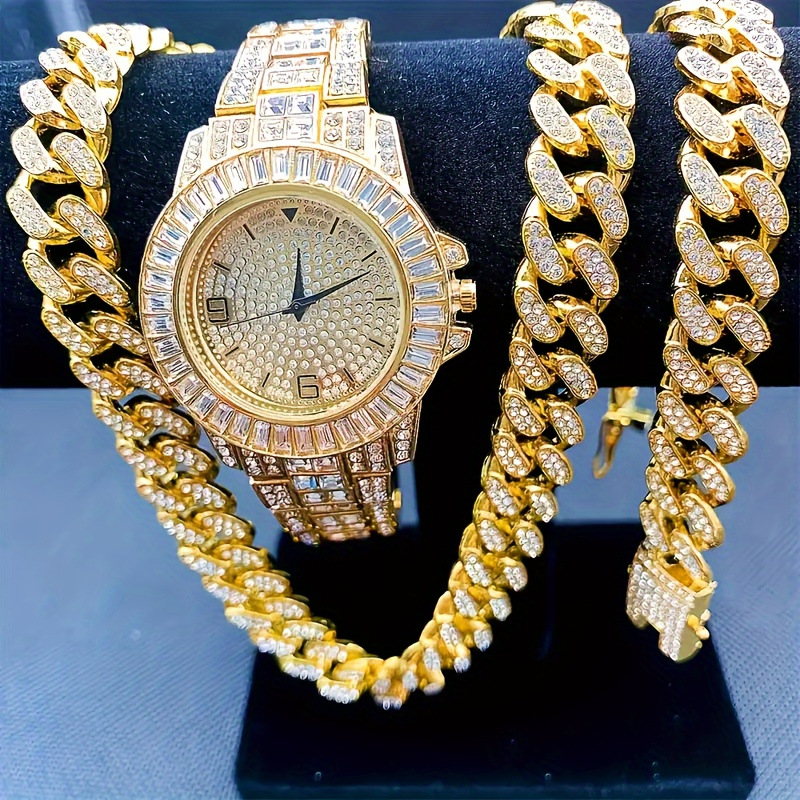 Men's Bling Jewelry Set: Gold  - Jewelry Watch Making recension och pris