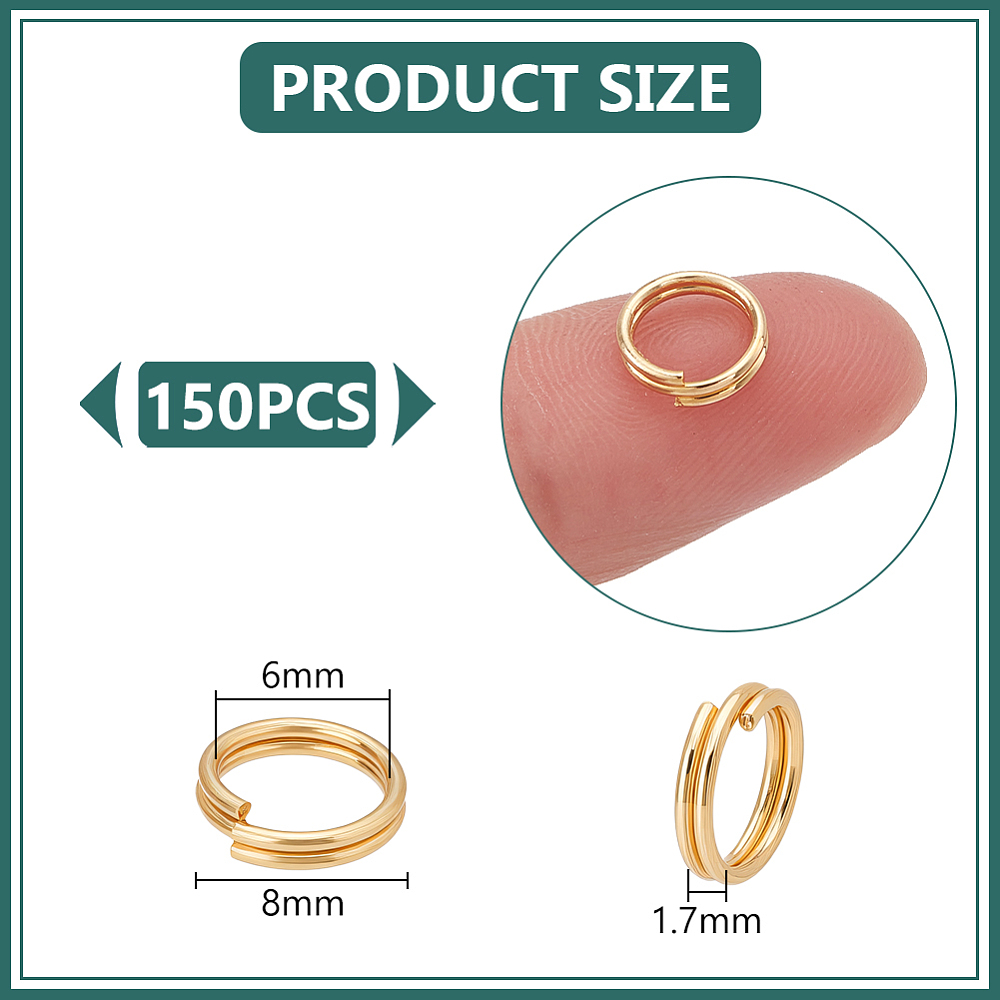 150Pcs 304 Stainless Steel Spl - Gold Plated Ring recension och pris